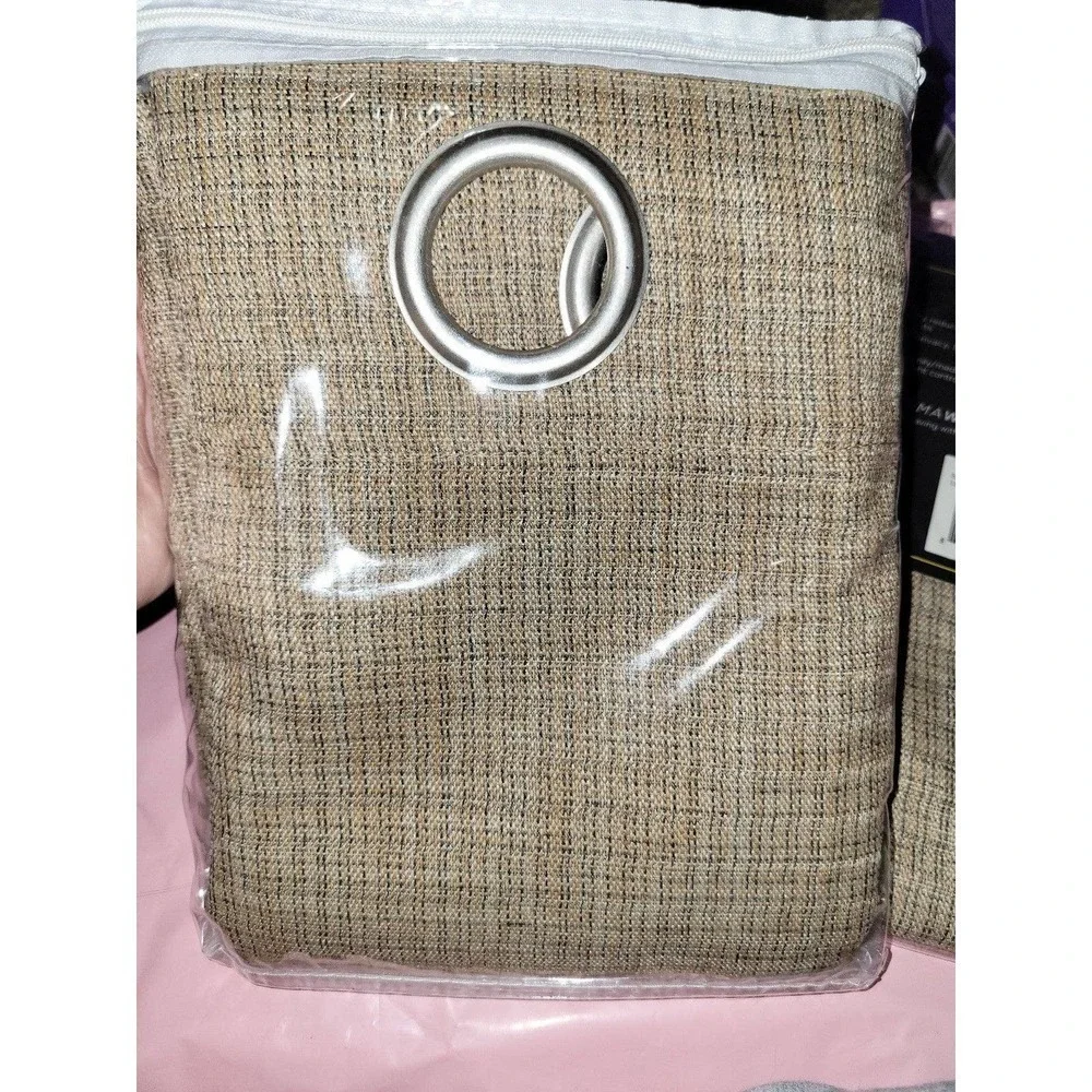 (2) Curtain valance, blackout eclipse, clay